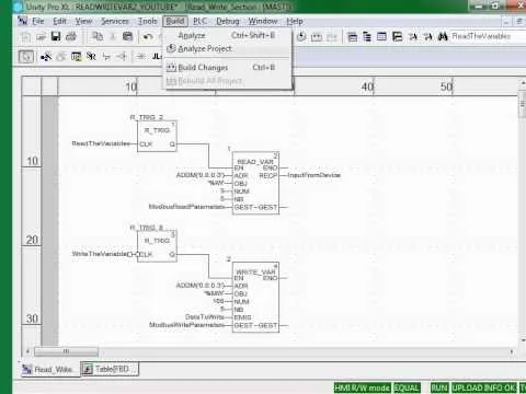 Modbus Server Example on Unity Pro