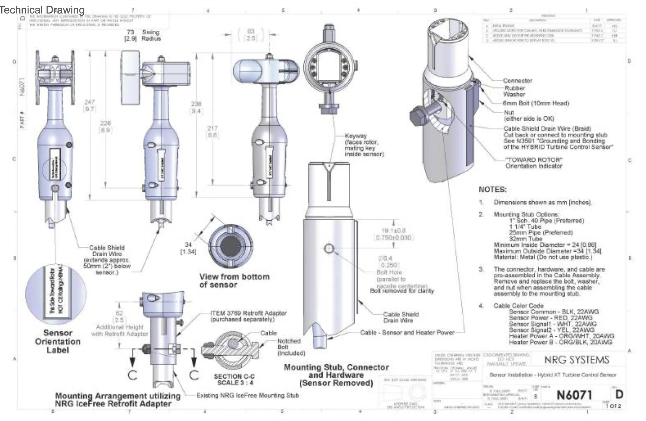 Hybrid XT Push-Pull Vane technical drawing